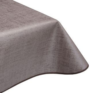 Nevada Soft Taupe Plain Acrylic Coated Tablecloth Wipe Clean