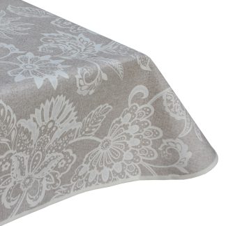 Esta Natural Floral Acrylic Coated Tablecloth Wipe Clean