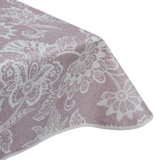 Esta Light Bordeaux Floral Acrylic Coated Tablecloth Wipe Clean