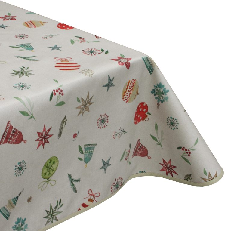 Christmas Time Cheer Wipe Clean Acrylic Tablecloth with teflon