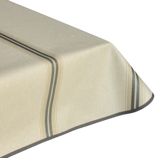 Driftwood Stripe Acrylic Coated Tablecloth with Teflon & Edge Binding Finish