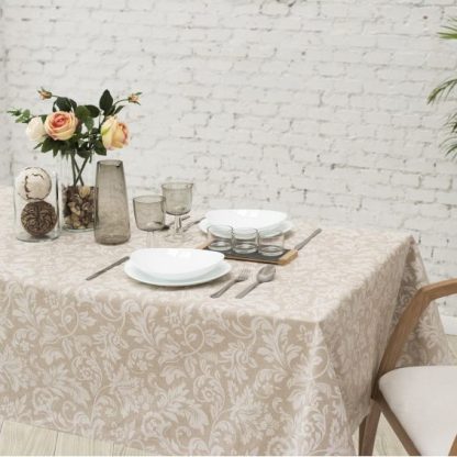 Beige Opera Teflon Coated Tablecloth