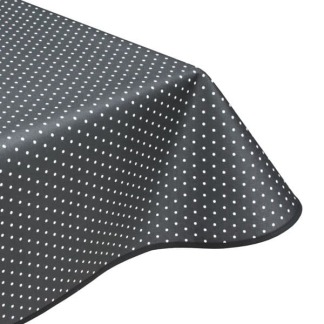 Black Polka Dots Acrylic Coated Tablecloth with Teflon