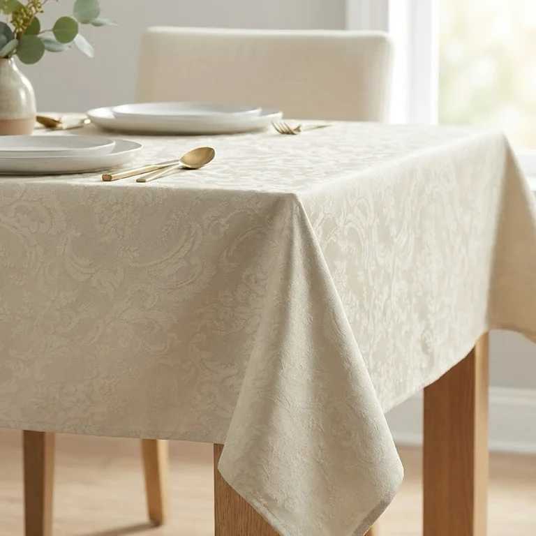 cream wipe clean tablecloths
