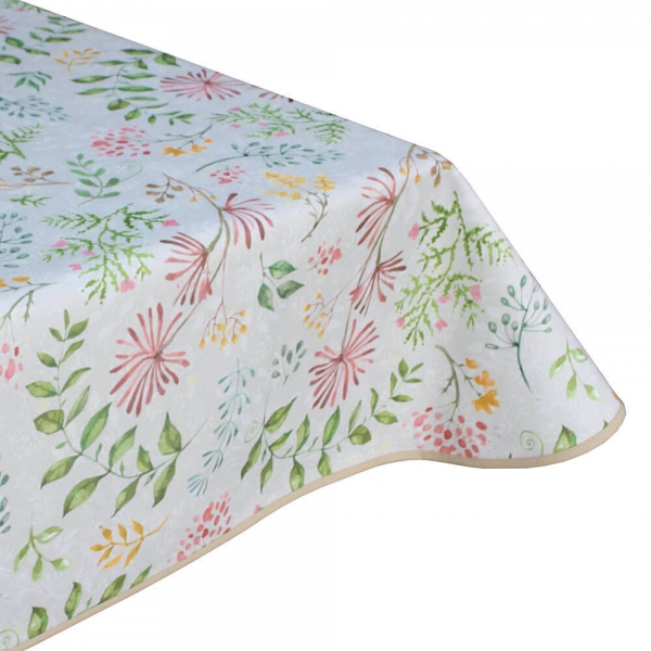 floral garden wipe clean acrylic coated tablecloth with teflon