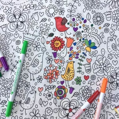 Garden - Colour In Doodle Tablecloth
