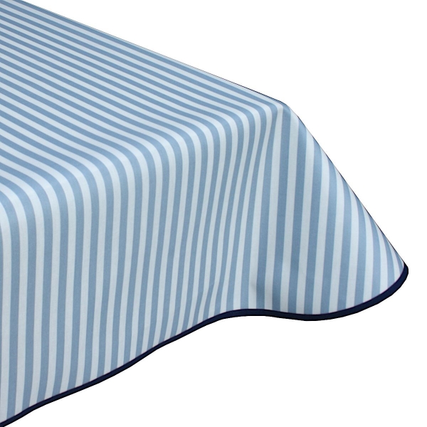 Henley Blue Stripe Matt PVC Oilcloth Tablecloth