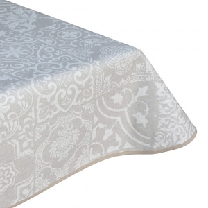white medina wipe clean acrylic teflon tablecloth