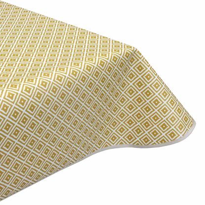 ochre diamonds matt oilcloth PVC tablecloth