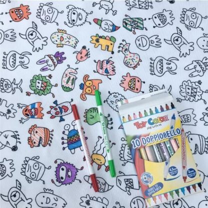 Monsters - Colour In Doodle Tablecloth