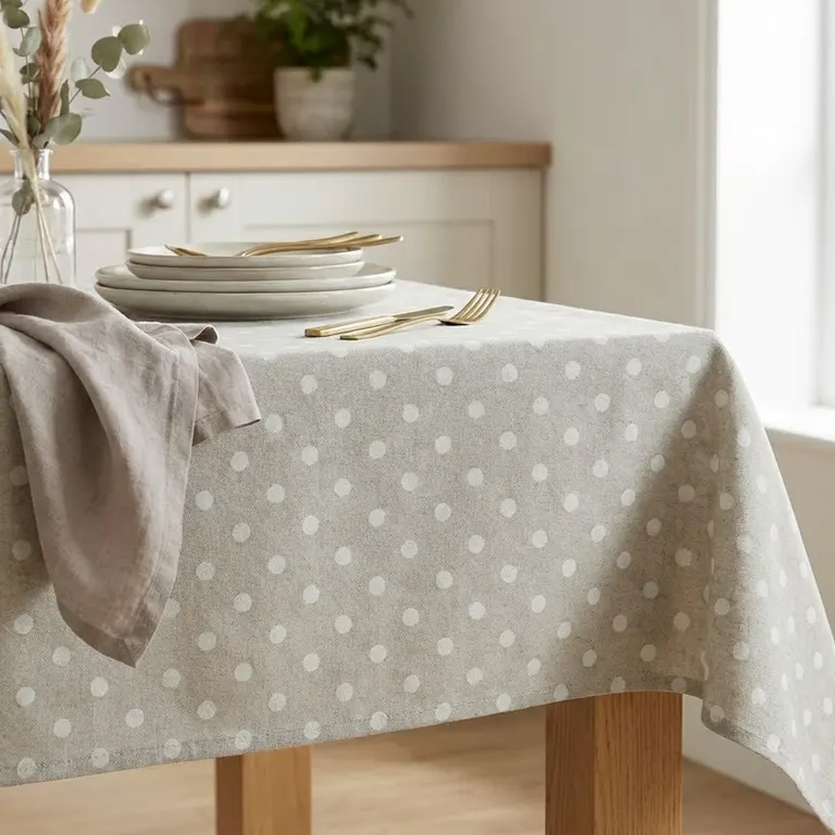 Neutral wipe clean tablecloths