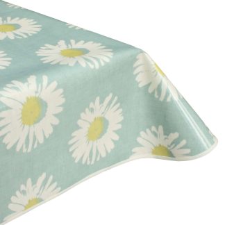 Wipe clean opal daisy PVC oilcloth tablecloth