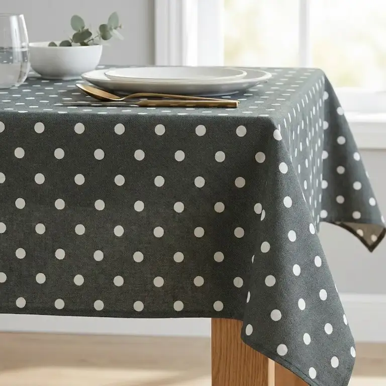 polka dot spotty wipe clean tablecloths 