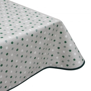 polka green teflon wipe clean tablecloth