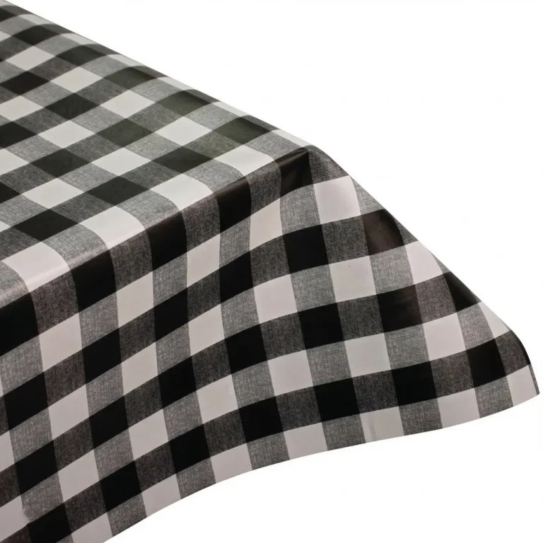 Black Gingham PVC Vinyl Tablecloth