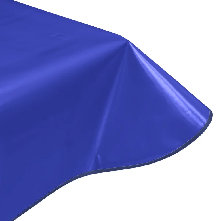 royal blue plain vinyl tablecloth with edge-binding