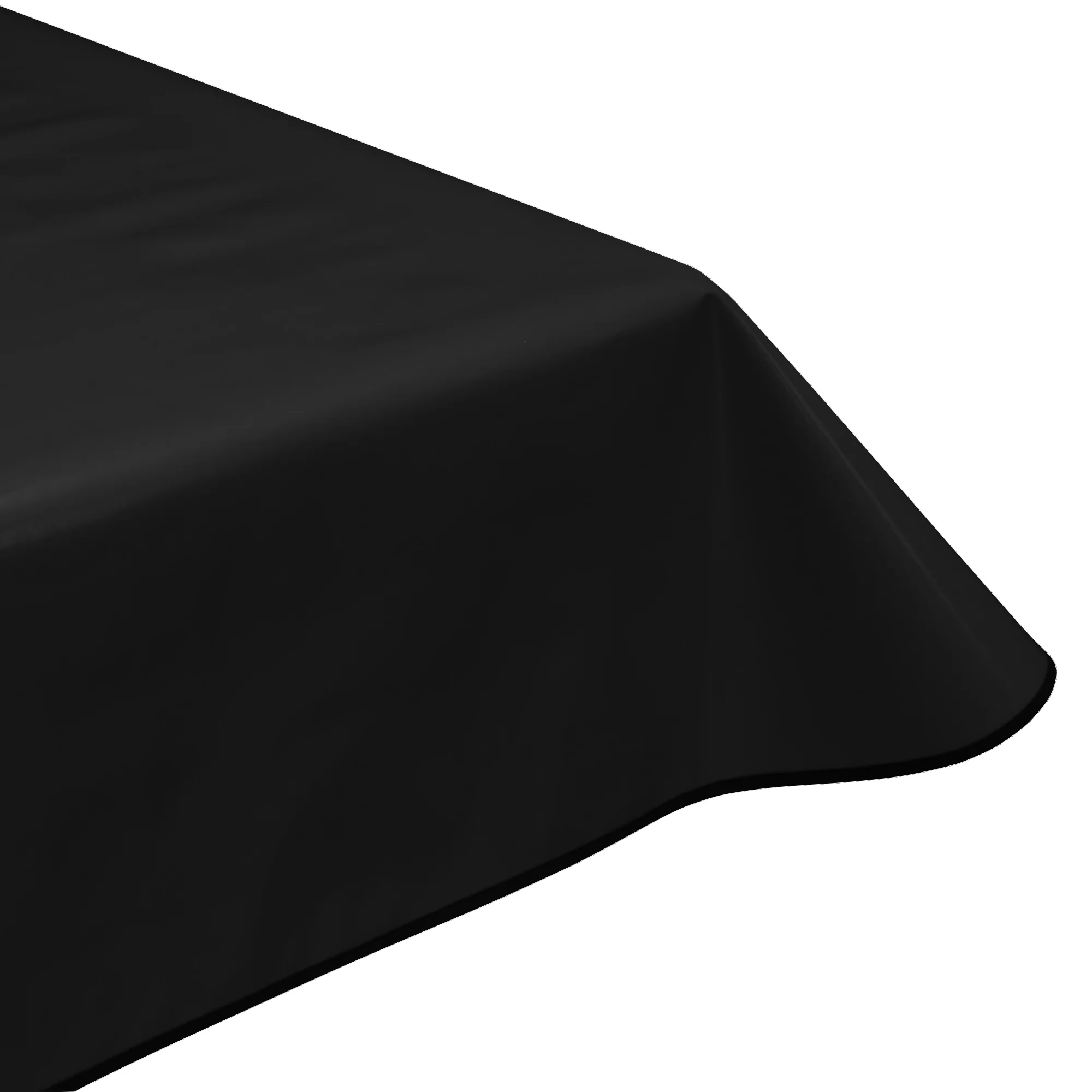 Plain black vinyl tablecloth with edge binding