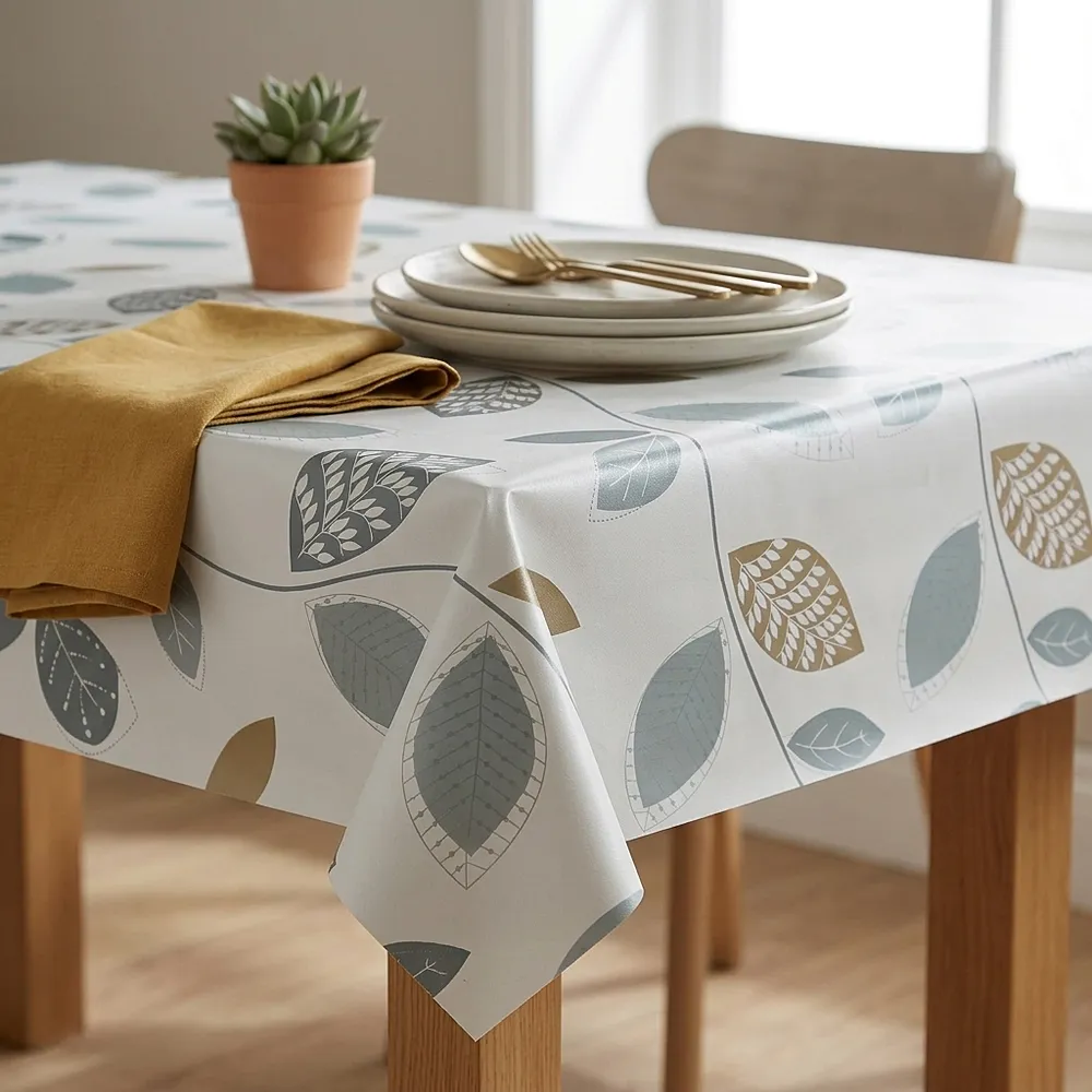 Stockholm Leaves Wipeable Vinyl Tablecloth - Image 2