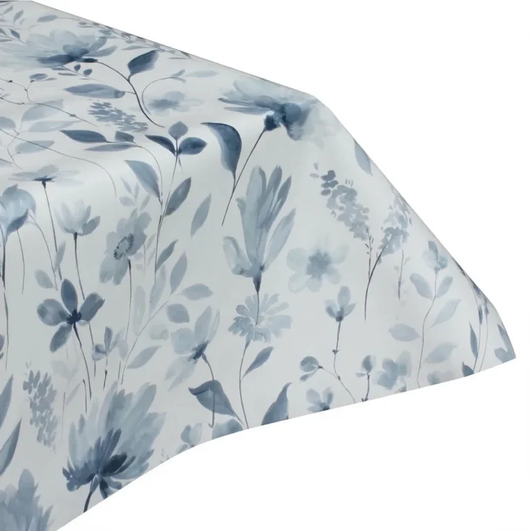 Indigo Meadow Wipeable Vinyl Tablecloth