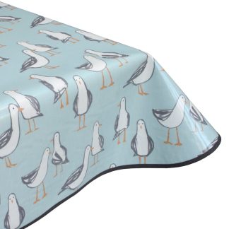 seagulls duck egg oilcloth tablecloth