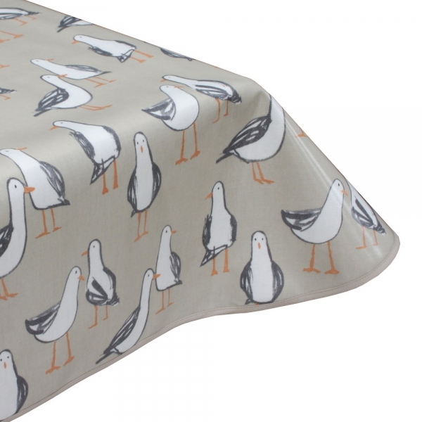 seagulls linen PVC oilcloth tablecloth