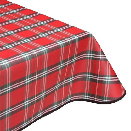 Red Tartan teflon wipe clean tablecloth
